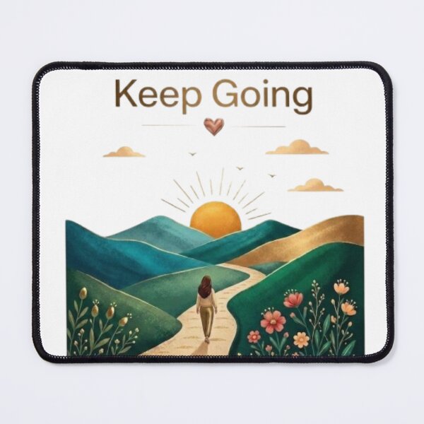 Item preview, Keep Going Luxe Emerald Mountain Sunrise Art designed and sold by Northern Glow Art.