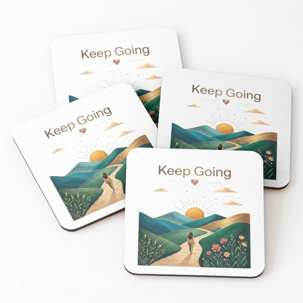 Item preview, Keep Going Luxe Emerald Mountain Sunrise Art designed and sold by Northern Glow Art.