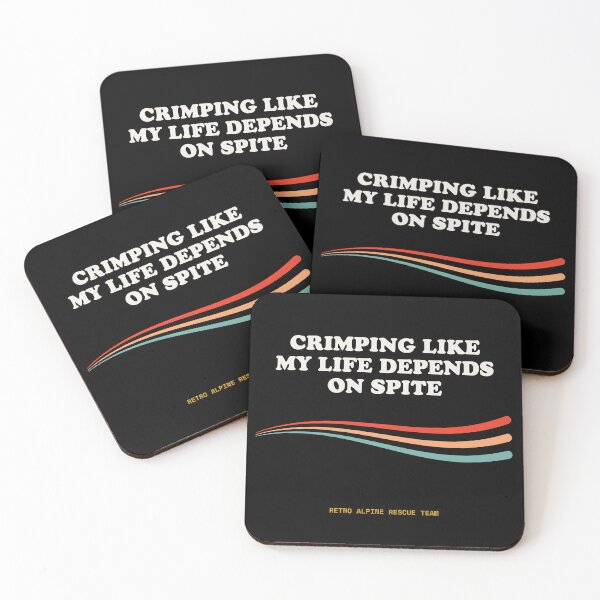 Item preview, Crimping Like My Life Depends On Spite Funny Bouldering Retro designed and sold by SlothcoreVibes.