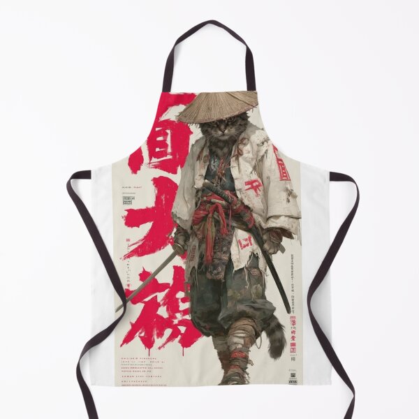 Item preview, Japanese Samurai Cat Ronin Vintage Typography Poster designed and sold by WelLarsDigitals.