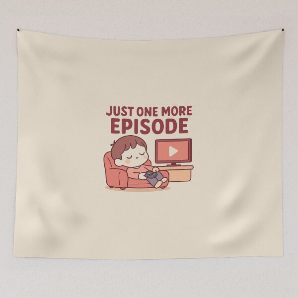 Item preview, Just One More Episode | Cute Chibi Binge Night designed and sold by Noxivora.