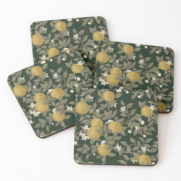 Item preview, Orange Blossom Antique - Deepest Green Black designed and sold by Sarah Thorpe Designs .