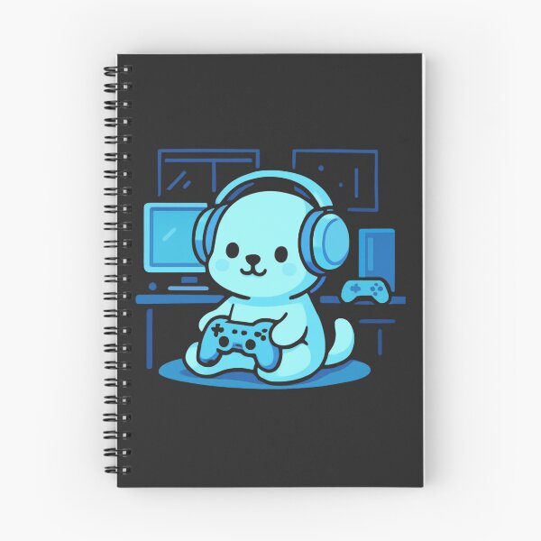 Item preview, Neon Gaming Puppy | Chibi Gamer Setup designed and sold by Noxivora.