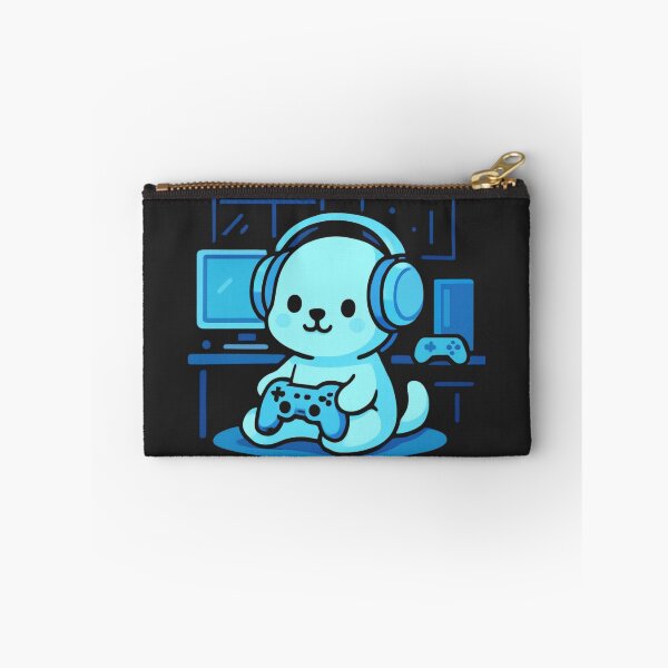 Item preview, Neon Gaming Puppy | Chibi Gamer Setup designed and sold by Noxivora.
