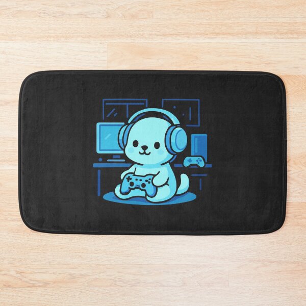 Item preview, Neon Gaming Puppy | Chibi Gamer Setup designed and sold by Noxivora.
