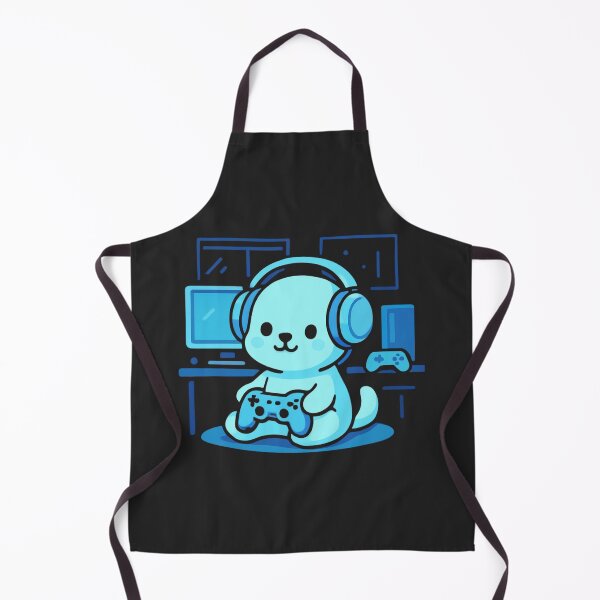 Item preview, Neon Gaming Puppy | Chibi Gamer Setup designed and sold by Noxivora.