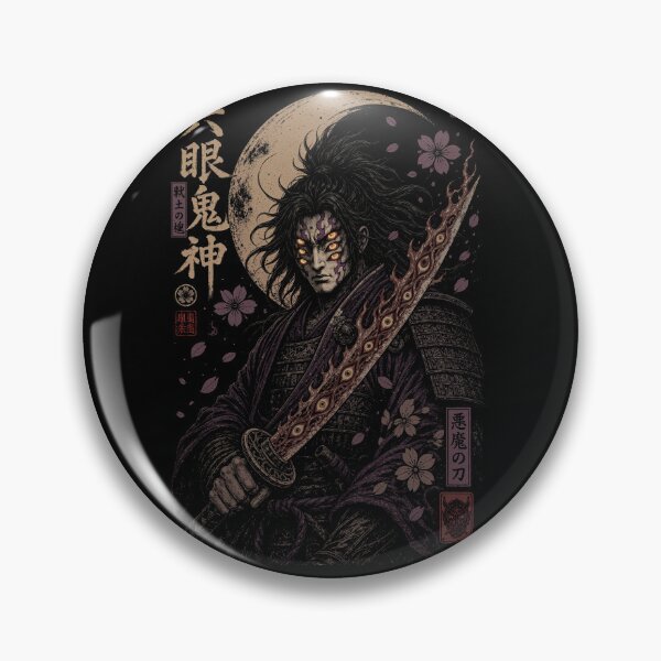 Item preview, Ancient Six Eyed Samurai Japanese Woodblock Style designed and sold by artditisme.