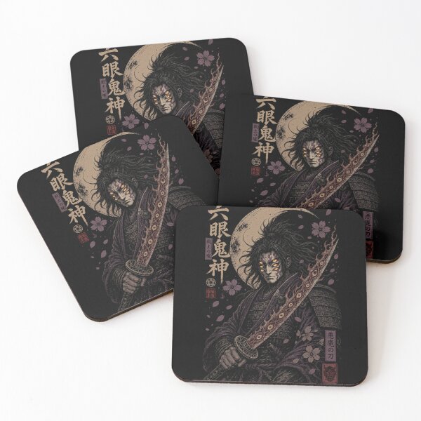 Item preview, Ancient Six Eyed Samurai Japanese Woodblock Style designed and sold by artditisme.