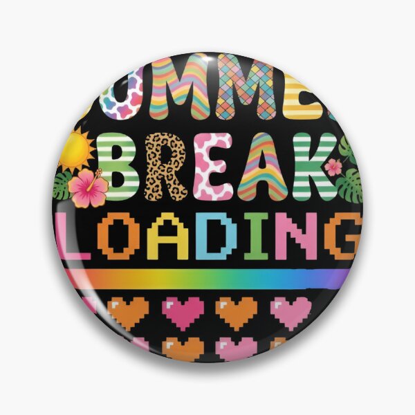Item preview, Summer Break Loading Retro Rainbow Tropical Vacation Pixel Heart Summer Teacher  designed and sold by Zizo-DR44.