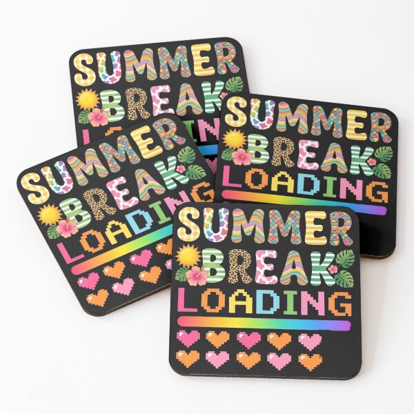 Item preview, Summer Break Loading Retro Rainbow Tropical Vacation Pixel Heart Summer Teacher  designed and sold by Zizo-DR44.