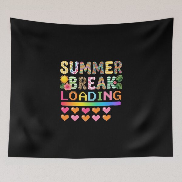 Item preview, Summer Break Loading Retro Rainbow Tropical Vacation Pixel Heart Summer Teacher  designed and sold by Zizo-DR44.