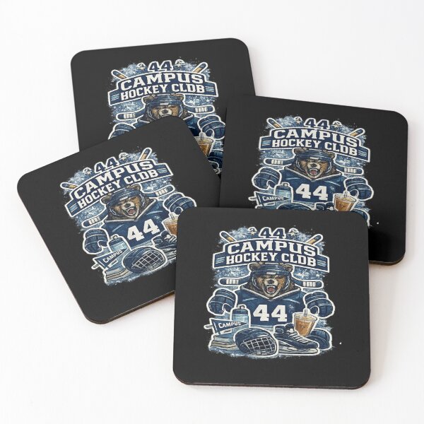 Item preview, Campus Hockey Club Bear Mascot Vintage Varsity Ice Hockey Design designed and sold by Artbysarmina.