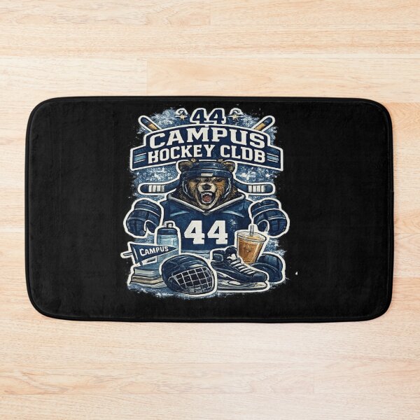 Item preview, Campus Hockey Club Bear Mascot Vintage Varsity Ice Hockey Design designed and sold by Artbysarmina.