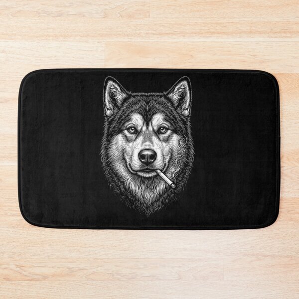 Item preview, Funny Alaskan Malamute Smoking Meme Dog Owner designed and sold by DoodleTortle.