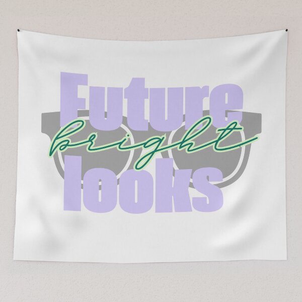 Item preview, Future Looks Bright Retro Pastel Sunglasses Quote designed and sold by byLizedesigns.