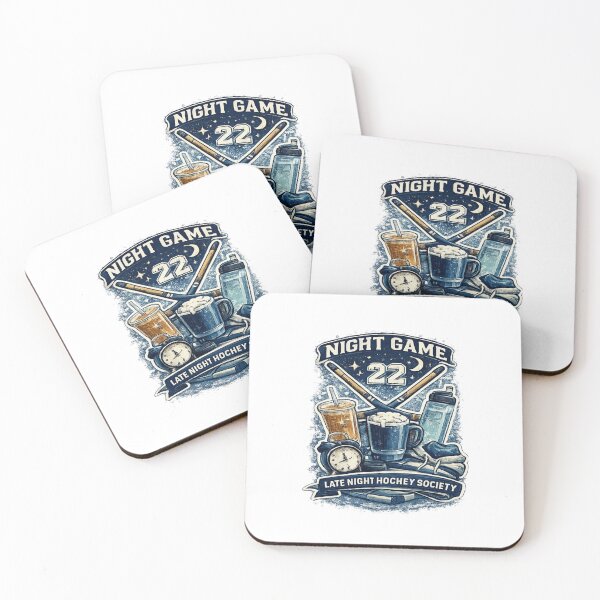 Item preview, Night Game 22 Late Night Hockey Society Vintage Ice Hockey Design designed and sold by Artbysarmina.