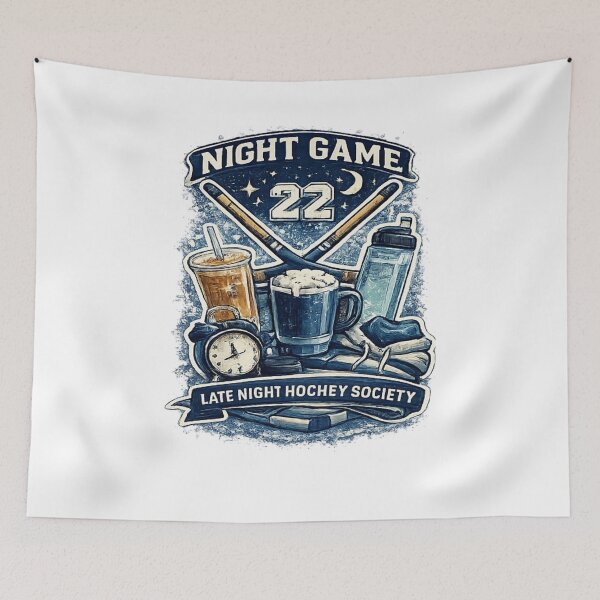 Item preview, Night Game 22 Late Night Hockey Society Vintage Ice Hockey Design designed and sold by Artbysarmina.