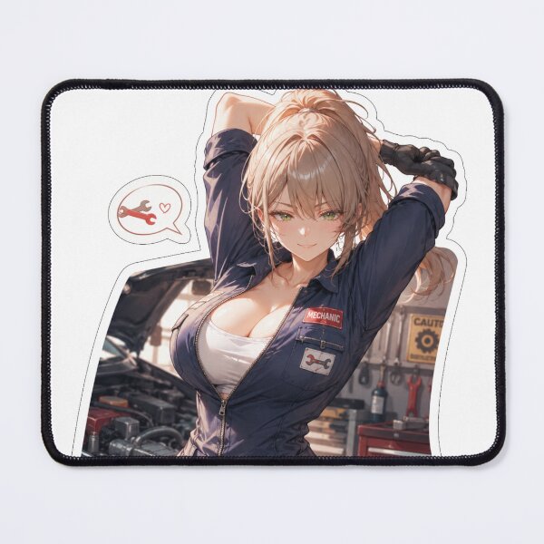 Item preview, Anime Mechanic Girl – Black and White Automotive Waifu designed and sold by Ericks0087.