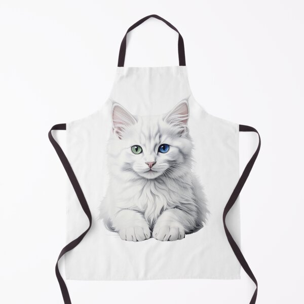 Item preview, Mystic Eyes Turkish Angora Cat – Heterochromia White Cat Art designed and sold by SabraDD.