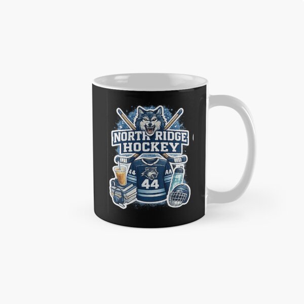 Item preview, North Ridge Hockey Wolf Mascot Vintage Varsity Ice Hockey Design designed and sold by Artbysarmina.