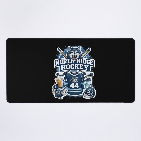 Item preview, North Ridge Hockey Wolf Mascot Vintage Varsity Ice Hockey Design designed and sold by Artbysarmina.