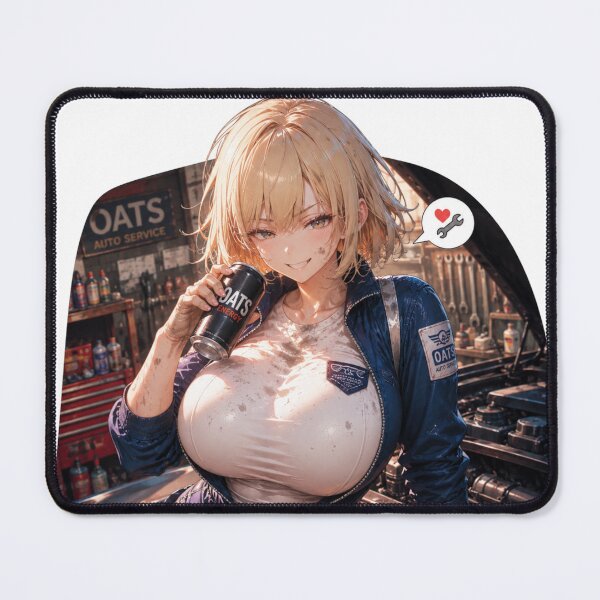 Item preview, Anime Mechanic Girl – Black and White Automotive Waifu designed and sold by Ericks0087.