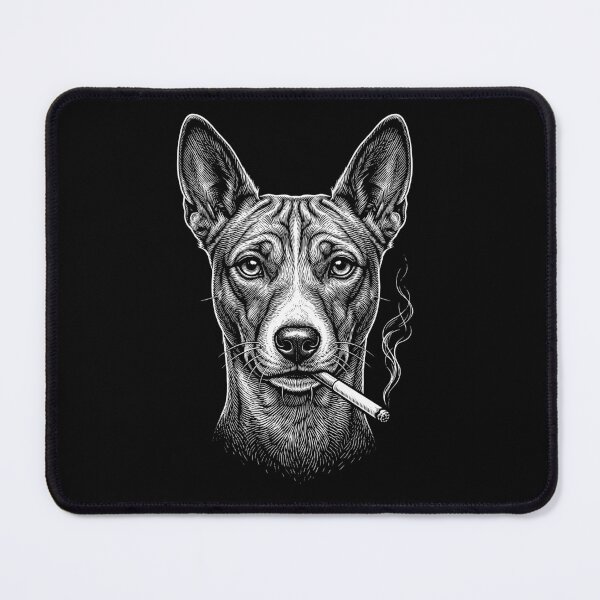 Item preview, Funny Basenji Smoking Meme Dog Owner designed and sold by DoodleTortle.