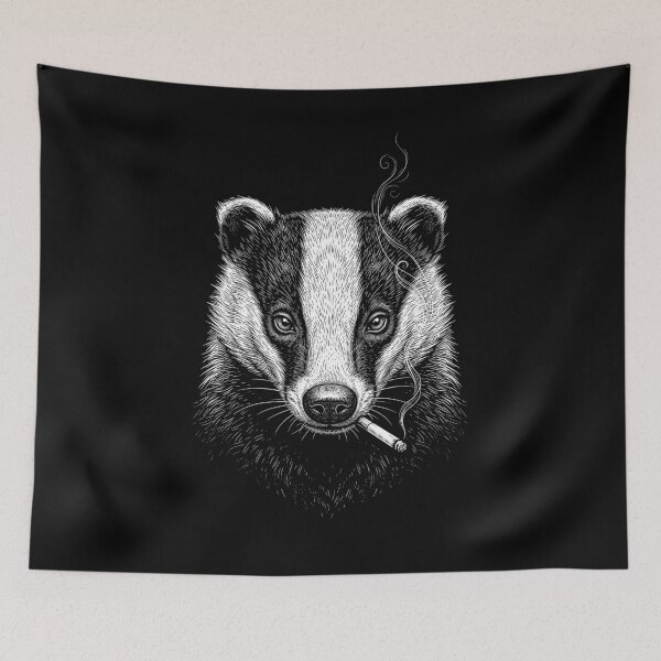 Item preview, Funny Badger Smoking Meme Animal Lover designed and sold by DoodleTortle.