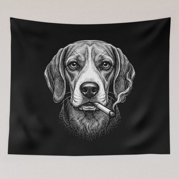 Item preview, Funny Beagle Smoking Meme Dog Owner designed and sold by DoodleTortle.