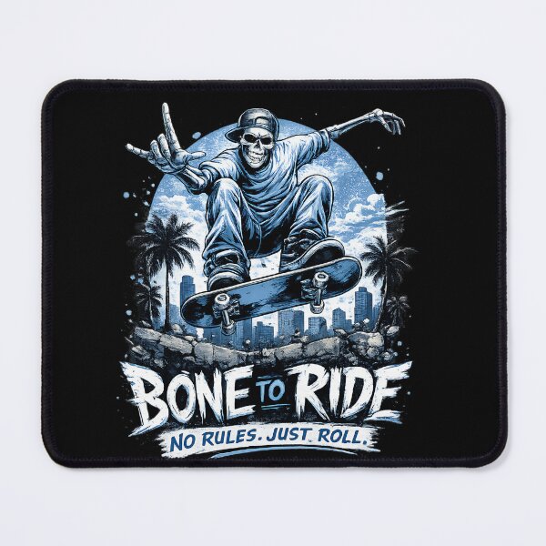 Item preview, Bone To Ride – Skeleton Skateboard Graphic Tee | No Rules Just Roll designed and sold by MattyManiac.