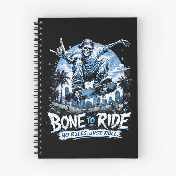 Item preview, Bone To Ride – Skeleton Skateboard Graphic Tee | No Rules Just Roll designed and sold by MattyManiac.