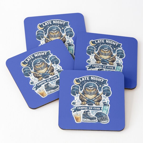 Item preview, Late Night Campus Ice Club Owl Mascot Vintage Hockey Aesthetic Design designed and sold by Artbysarmina.