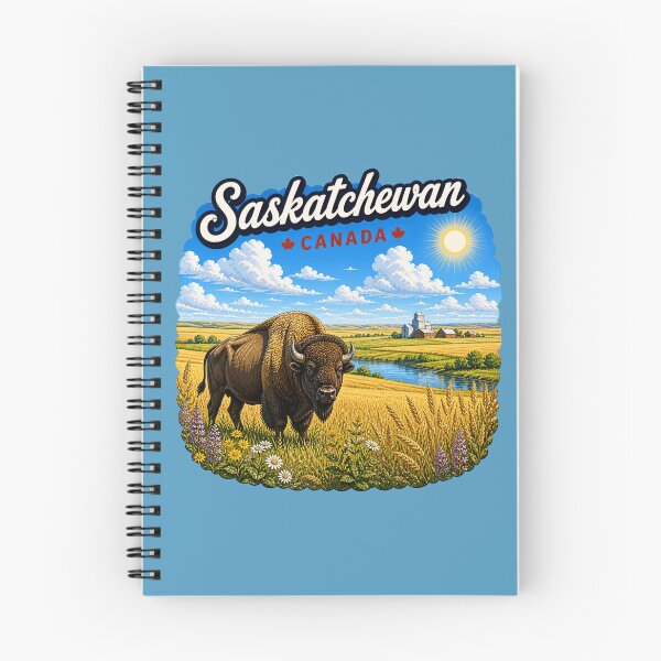 Item preview, Saskatchewan Canada Sticker - Prairie Wheat Fields Bison Scenic designed and sold by Myra365Art.