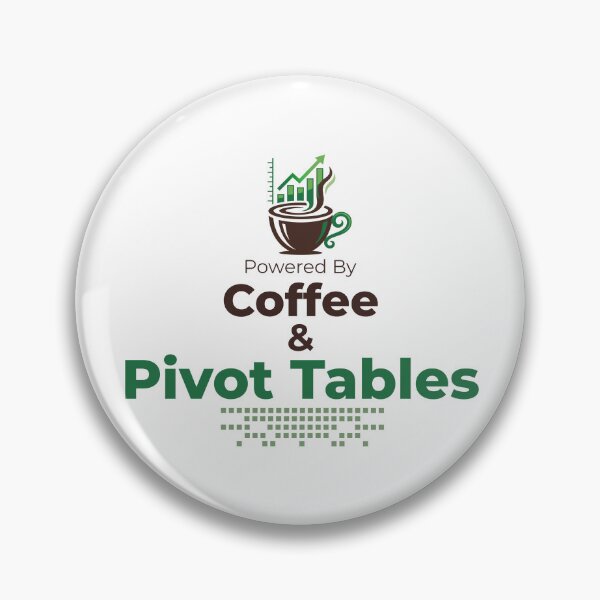 Item preview, Powered By Coffee and Pivot Tables with a Geeky coffee mug. designed and sold by spreadsheetcafe.