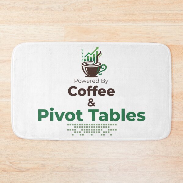 Item preview, Powered By Coffee and Pivot Tables with a Geeky coffee mug. designed and sold by spreadsheetcafe.