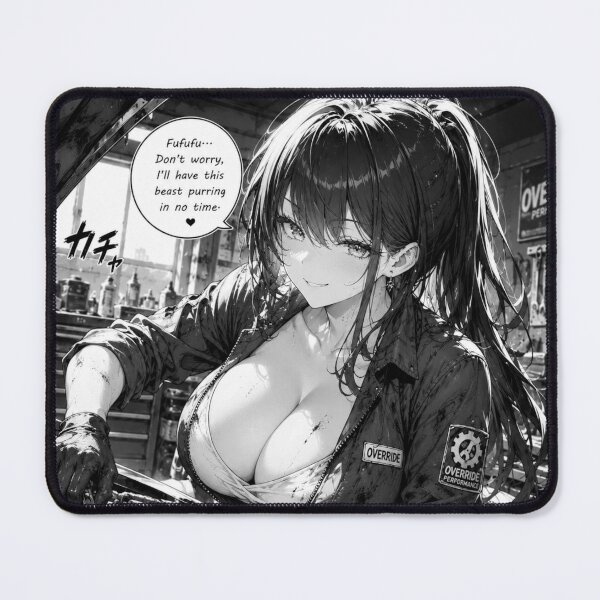 Item preview, Anime Mechanic Girl – Black and White Automotive Waifu designed and sold by Ericks0087.
