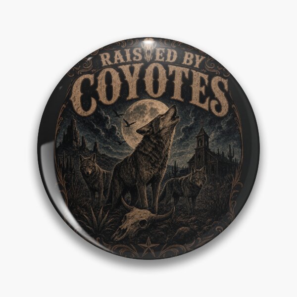 Item preview, Raised by Coyotes – Southern Gothic Western Horror Moonlit Coyote Design designed and sold by GardenReign.