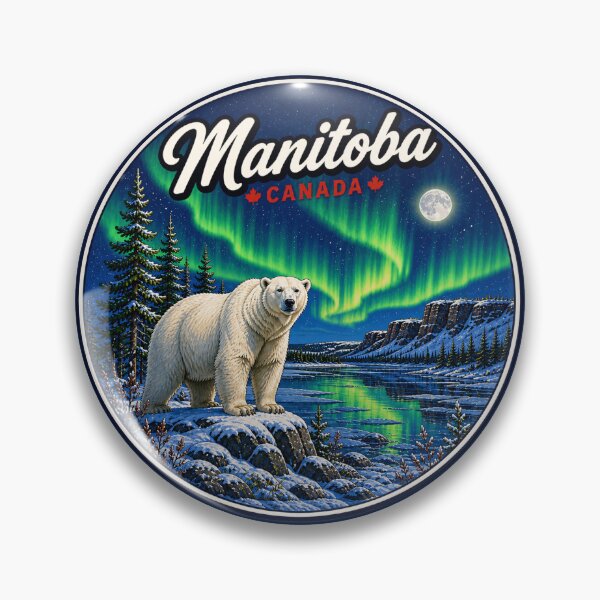 Item preview, Manitoba, Canada - Polar Bear Northern Lights designed and sold by Myra365Art.