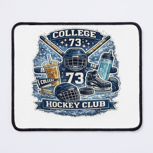 Item preview, College 73 Hockey Club Vintage Varsity Ice Hockey Aesthetic Design designed and sold by Artbysarmina.