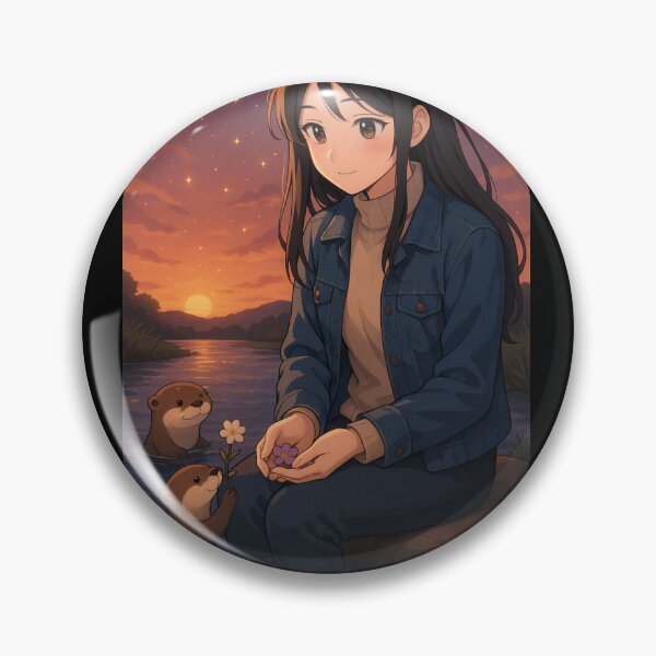 Item preview, Girl in lake with otters designed and sold by maykir.