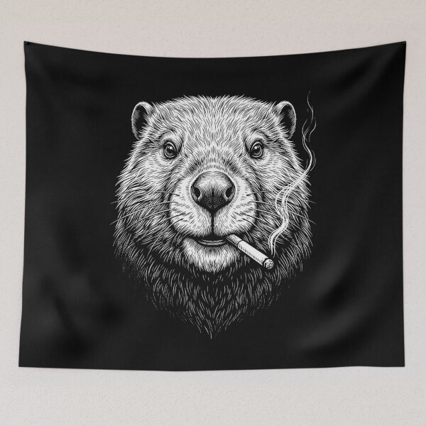Item preview, Funny Beaver Smoking Meme Animal Lover designed and sold by DoodleTortle.