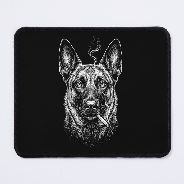 Item preview, Funny Belgian Malinois Smoking Meme Dog Owner designed and sold by DoodleTortle.