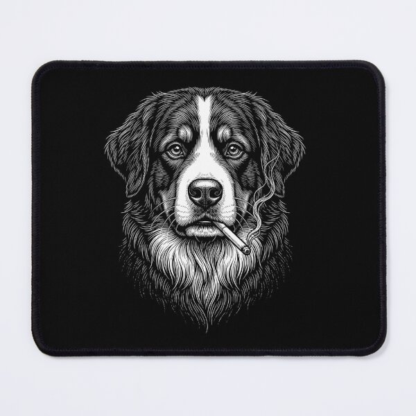 Item preview, Funny Bernese Mountain Dog Smoking Meme Dog Owner designed and sold by DoodleTortle.