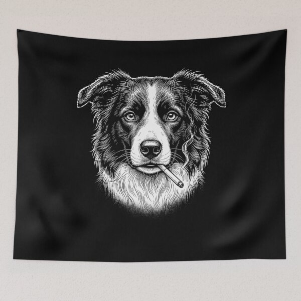 Item preview, Funny Border Collie Smoking Meme Dog Owner designed and sold by DoodleTortle.