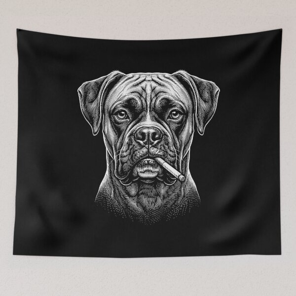 Item preview, Funny Boxer Dog Smoking Meme Dog Owner designed and sold by DoodleTortle.