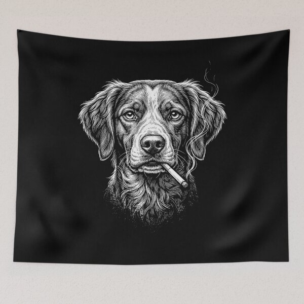 Item preview, Funny Brittany Smoking Meme Dog Owner designed and sold by DoodleTortle.