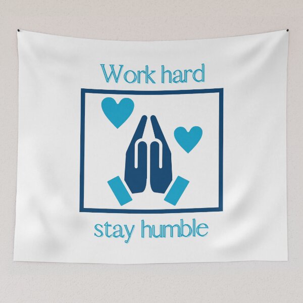 Item preview, Work Hard Stay Humble Christian Prayer Motivational Art designed and sold by byLizedesigns.