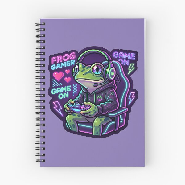 Item preview, Neon Frog Gamer – Cute Gaming Controller Cartoon Aesthetic Art designed and sold by ArtsyExplorer.