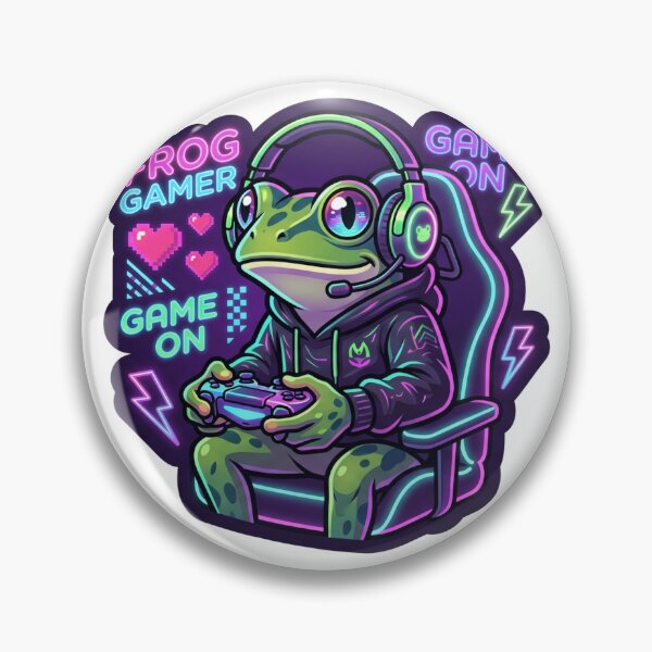 Item preview, Neon Frog Gamer – Cute Gaming Controller Cartoon Aesthetic Art designed and sold by ArtsyExplorer.