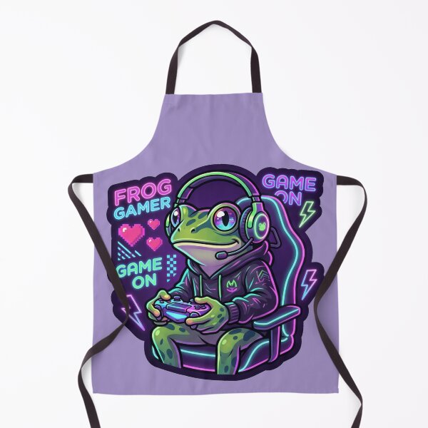 Item preview, Neon Frog Gamer – Cute Gaming Controller Cartoon Aesthetic Art designed and sold by ArtsyExplorer.